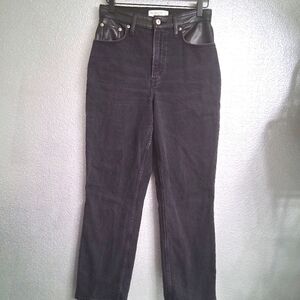 Vintage Abercrombie & Fitch 90's Curve Love Jeans With Faux Leather Accents